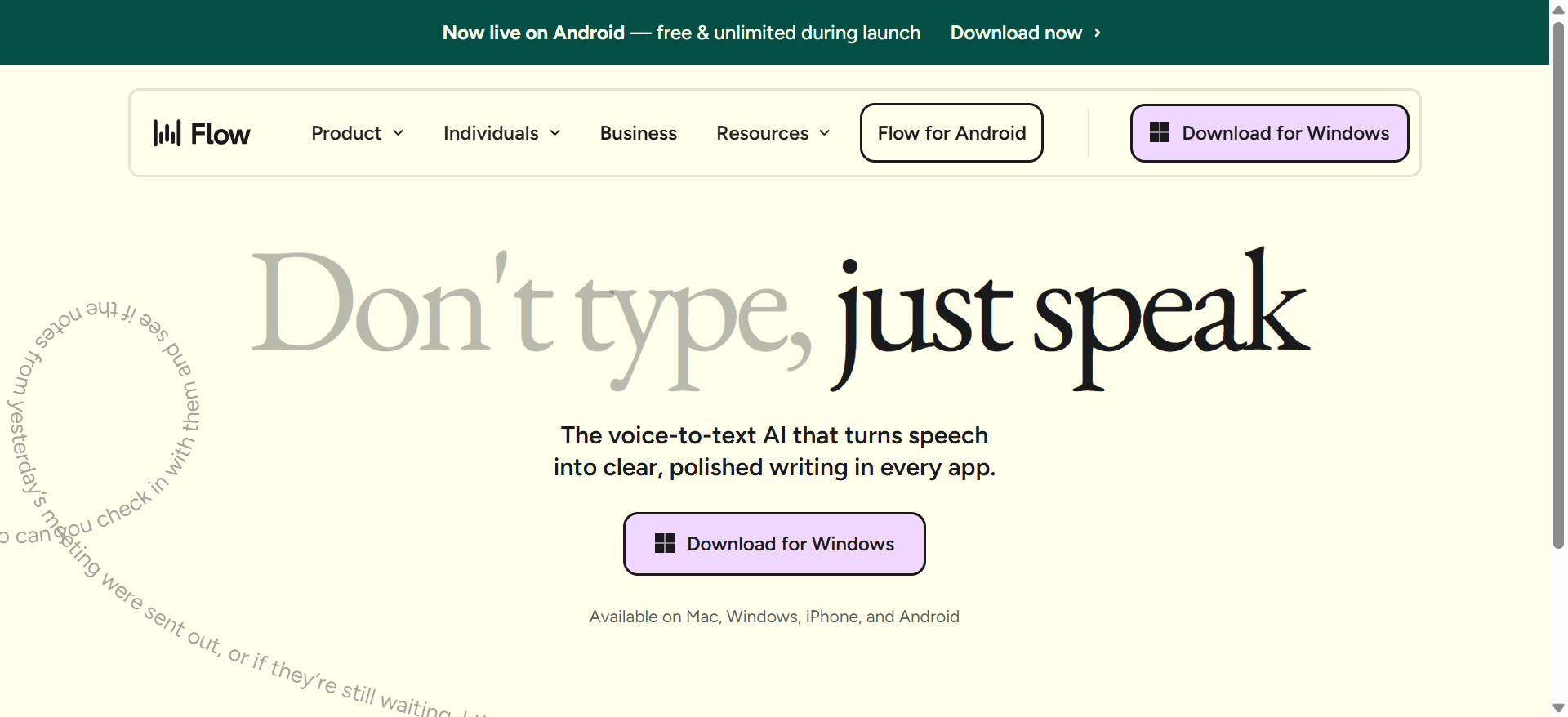 Wispr Flow screenshot