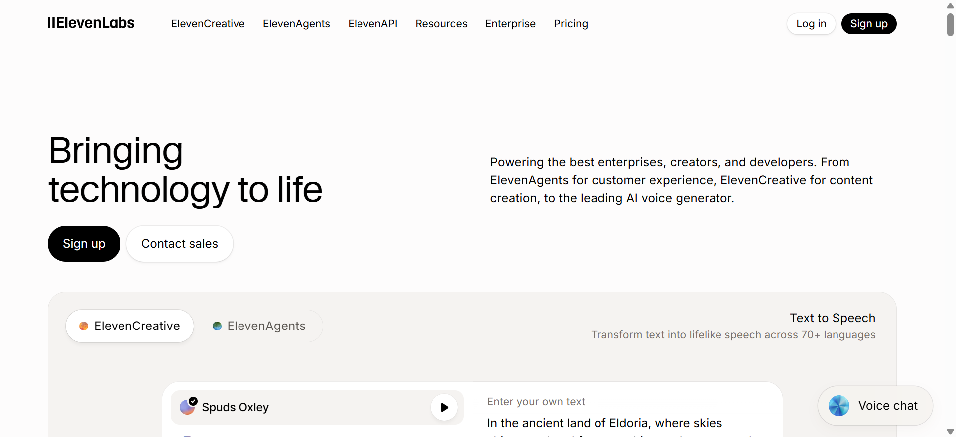 ElevenLabs screenshot